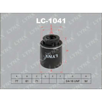 Фильтр масляный LYNXauto LC-1041