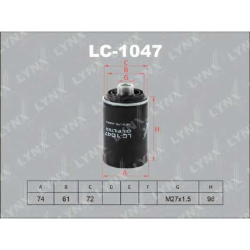 Фильтр масляный LYNXauto LC-1047
