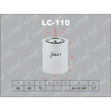 Фильтр масляный LYNXauto LC-110