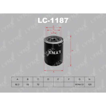 Фильтр масляный LYNXauto LC-1187
