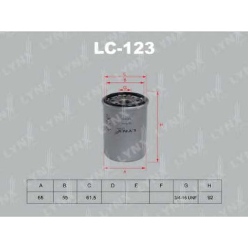 Фильтр масляный LYNXauto LC-123