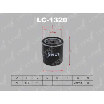 Фильтр масляный LYNXauto LC-1320