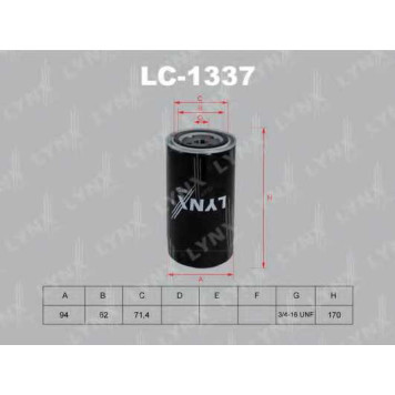 Фильтр масляный LYNXauto LC-1337