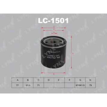 Фильтр масляный LYNXauto LC-1501