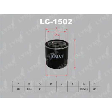Фильтр масляный LYNXauto LC-1502