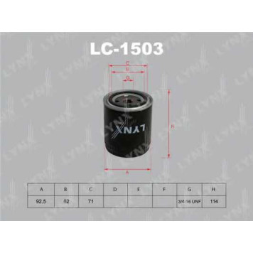 Фильтр масляный LYNXauto LC-1503