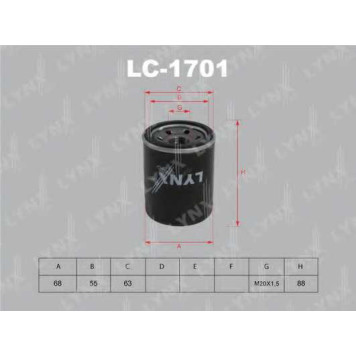 Фильтр масляный LYNXauto LC-1701