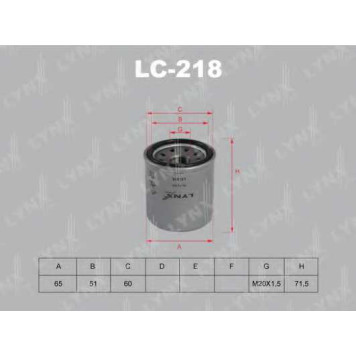 Фильтр масляный LYNXauto LC-218