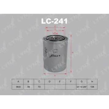 Фильтр масляный LYNXauto LC-241