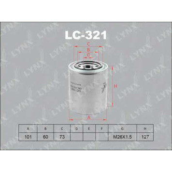 Фильтр масляный LYNXauto LC-321
