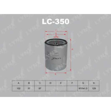 Фильтр масляный LYNXauto LC-350