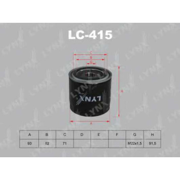 Фильтр масляный LYNXauto LC-415