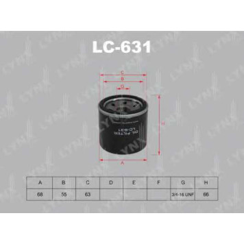 Фильтр масляный LYNXauto LC-631