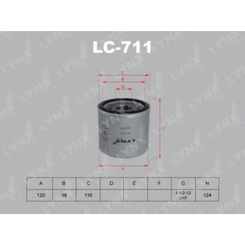Фильтр масляный LYNXauto LC-711