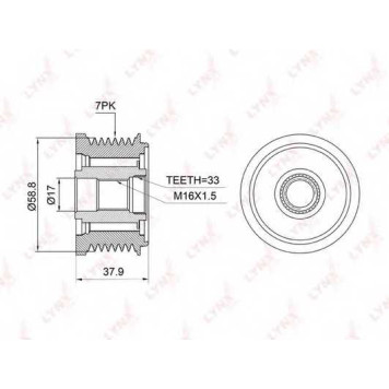 Механизм свободного хода генератора LYNXauto PA-1003