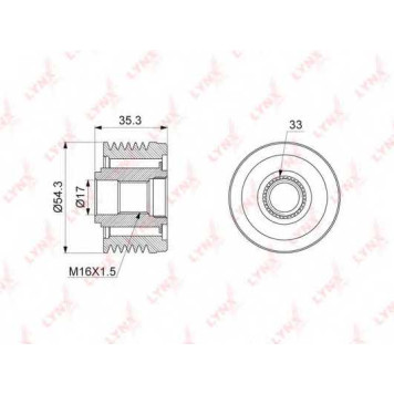 Механизм свободного хода генератора LYNXauto PA-1036
