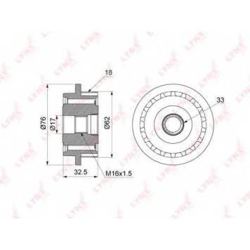 Механизм свободного хода генератора LYNXauto PA-1084