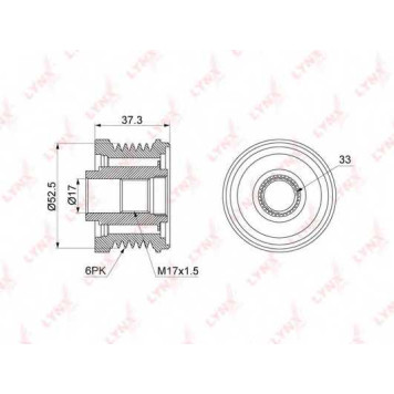 Механизм свободного хода генератора LYNXauto PA-1102