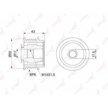 Механизм свободного хода генератора LYNXauto PA-1149