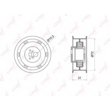 Натяжной ролик ременя ГРМ LYNXauto PB-1004