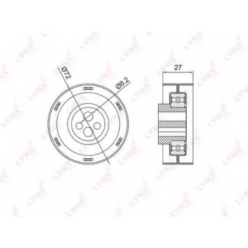 Натяжной ролик ременя ГРМ LYNXauto PB-1005