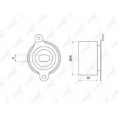 Натяжной ролик ременя ГРМ LYNXauto PB-1017