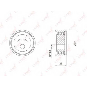 Натяжной ролик ременя ГРМ LYNXauto PB-1034