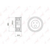 Натяжной ролик ременя ГРМ LYNXauto PB-1038