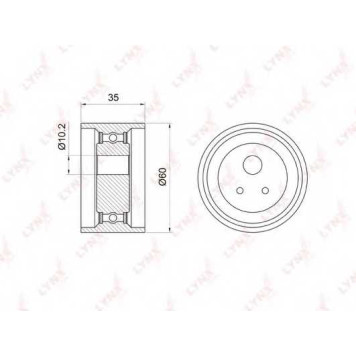 Натяжной ролик ременя ГРМ LYNXauto PB-1041