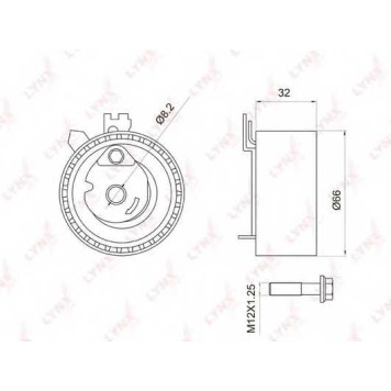 Натяжной ролик ременя ГРМ LYNXauto PB-1053
