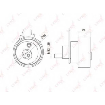 Натяжной ролик ременя ГРМ LYNXauto PB-1054