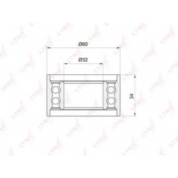 Натяжной ролик ременя ГРМ LYNXauto PB-1057