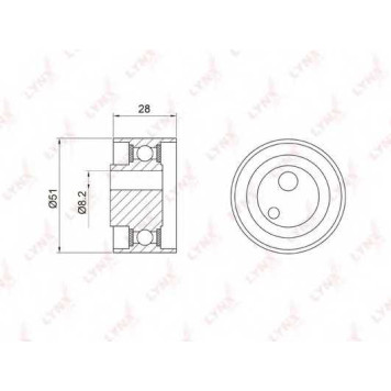 Натяжной ролик ременя ГРМ LYNXauto PB-1058