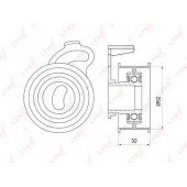 Натяжной ролик ременя ГРМ LYNXauto PB-1063