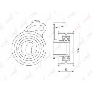 Натяжной ролик ременя ГРМ LYNXauto PB-1063