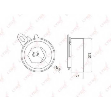 Натяжной ролик ременя ГРМ LYNXauto PB-1070