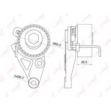 Натяжной ролик ременя ГРМ LYNXauto PB-1075