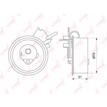 Натяжной ролик ременя ГРМ LYNXauto PB-1187