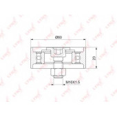 Натяжной ролик ременя ГРМ LYNXauto PB-1312