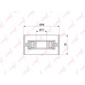 Натяжной ролик ременя ГРМ LYNXauto PB-1316