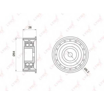 Паразитный / ведущий ролик зубчатого ремня LYNXauto PB-3022