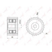 Паразитный / ведущий ролик зубчатого ремня LYNXauto PB-3034