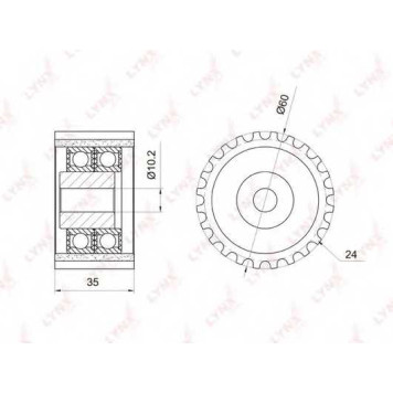 Паразитный / ведущий ролик зубчатого ремня LYNXauto PB-3034