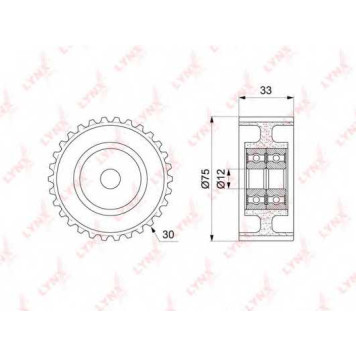 Паразитный / ведущий ролик зубчатого ремня LYNXauto PB-3042