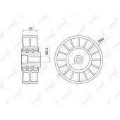 Натяжной ролик поликлинового ременя LYNXauto PB-5008