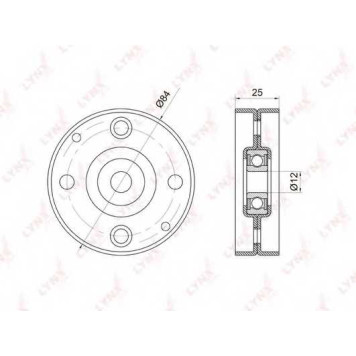 Натяжной ролик поликлинового ременя LYNXauto PB-5014