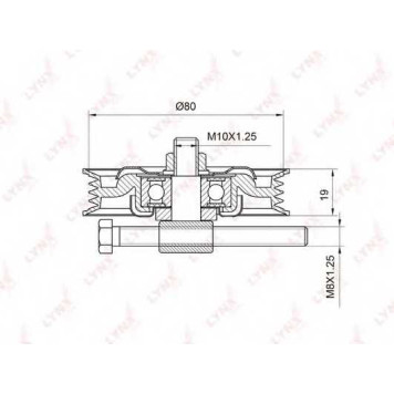 Натяжной ролик поликлинового ременя LYNXauto PB-5021