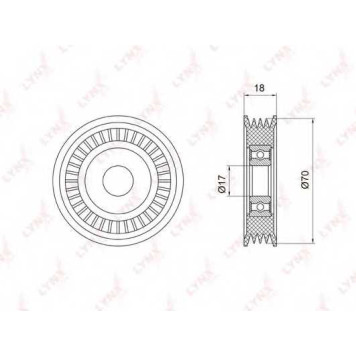 Натяжной ролик поликлинового ременя LYNXauto PB-5023