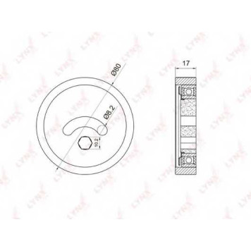 Натяжной ролик поликлинового ременя LYNXauto PB-5026