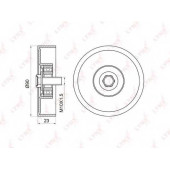 Натяжной ролик поликлинового ременя LYNXauto PB-5027